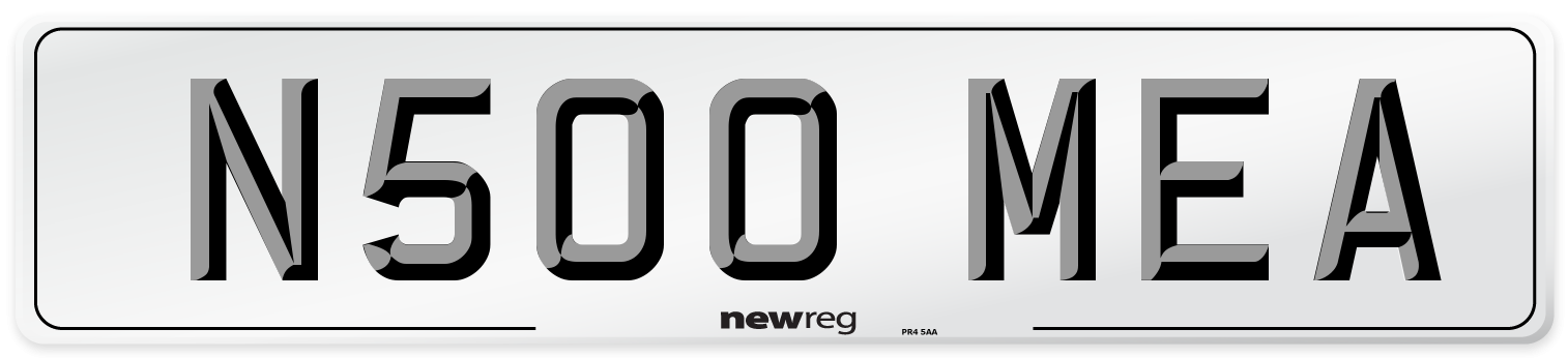 N500 MEA Number Plate from New Reg